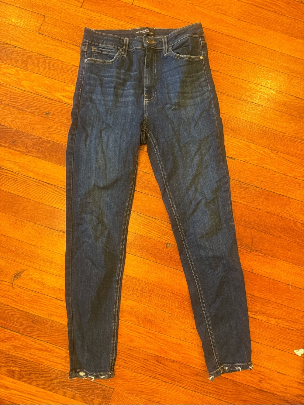 Just Black Denim Dark-Wash Skinny Jeans — Size 28